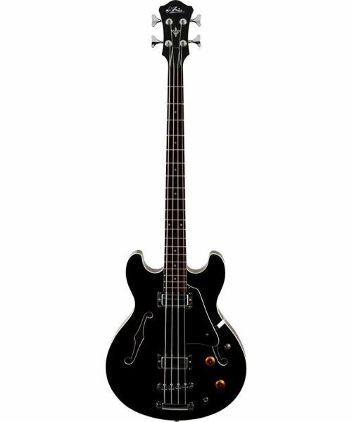 Aria ARTAB66BK TAB66 Series Hollow Body Bass Guitar in Black