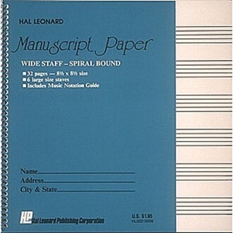 Hal Leonard Manuscript Wirebound Manuscript 32pp 6 Wide Staves