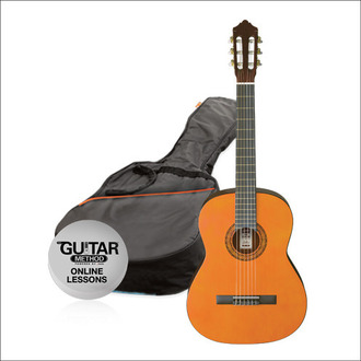 Ashton SPCG44AM Starter Pack 4/4-Size Classical Guitar Amber