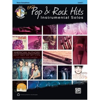 Easy Pop & Rock Hits Instrumental Solos Tenor Sax Level 1 Bk/CD