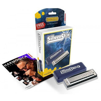 Hohner 504F Enthusiast Series Silverstar Harmonica In The Key Of F