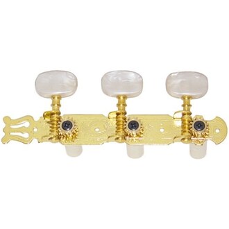 DR Parts 606 Classical Machine Heads 3-a-Side 35mm Gold & Pearloid