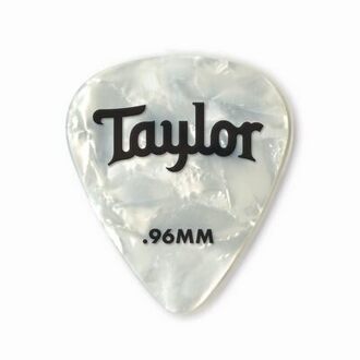 Taylor Celluloid 351 Picks, White Pearl, 0.96mm, 12-Pack