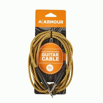 Armour GW10G 10ft Guitar Cable Woven Gold