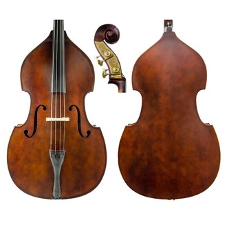 Enrico 3/4 Sized Double Bass Student Plus Solid Top Outfit includes Set Up