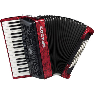 Hohner A16732 Bravo III 96 Bass Chromatic Accordion in Red Pearl