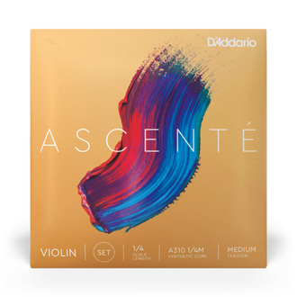 D'Addario Ascenté Violin String Set - 1/4 Scale, Medium Tension