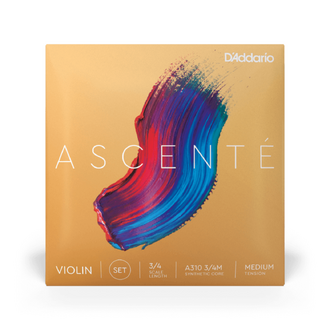 D'Addario Ascenté Violin String Set - 3/4 Scale, Medium Tension