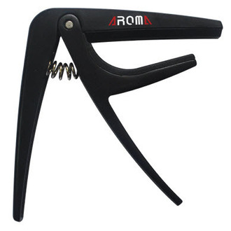 Aroma AC01Black Acoustic/Electric Capo Black For Steel String Guitar With Curved Fretboard