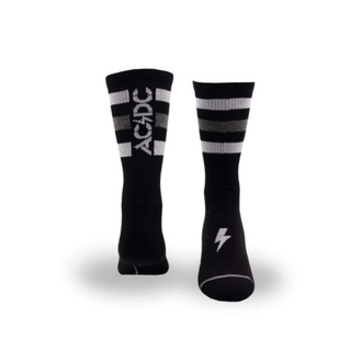 Perris ACA302001L Licensed AC/DC "High Voltage" Large Crew Socks In Black (1-Pair)