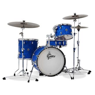 Gretsch Catalina Club 4Pc Shell Pack W/18 Blue Satin Flame Drum Kit CT1-J484-BSF