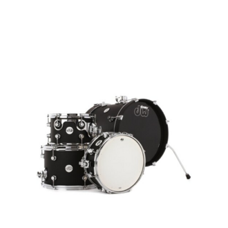 DW Design Series 16" 4pc Mini-Pro Drum Kit - Satin Black - DDLM1604BL