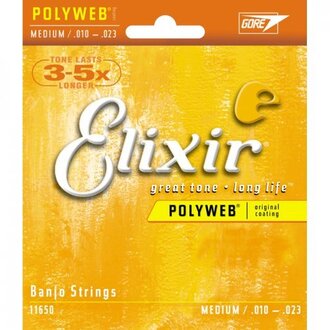 Elixir 11650 Polyweb Banjo 5-String Set Medium 10-23