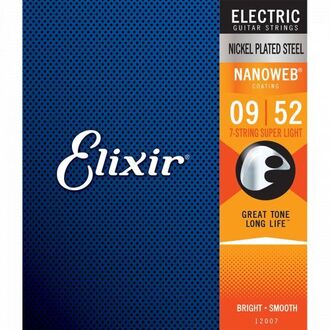 Elixir 12007 Nanoweb 7-String Electric  Super Light 9-52