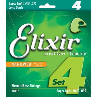 Elixir 14002 Nanoweb Bass Super Light 45-95 4-String Set
