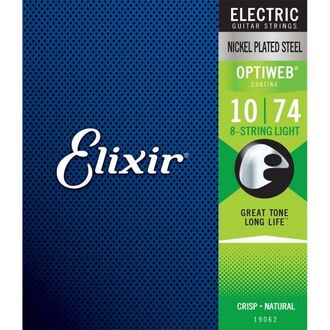 Elixir Optiweb 8-String Set Electric Guitar Light 10-74