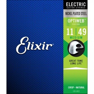 Elixir 19102 Optiweb Electric Guitar String Set 11-49 Medium
