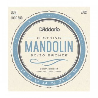 D'Addario EJ62 80/20 Bronze Mandolin Strings, Light, 10-34
