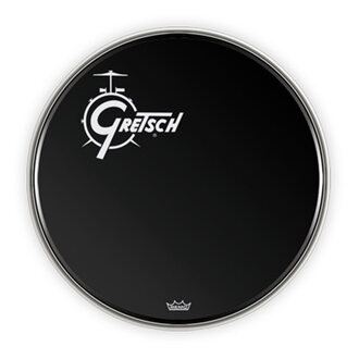 Gretsch 18" Bass Drum Head In Black With Offset Logo