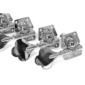 GT Electric Bass Guitar Open Gear Tuning Machines In Chrome Finish (4-Inline)