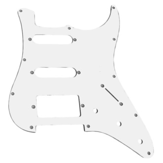 GT 3-Ply ST-Style 2SC/1HB Electric Guitar Pickguard In White (Pk-1)