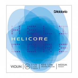 D'Addario Helicore Violin String Set, 1/2 Scale, Medium Tension