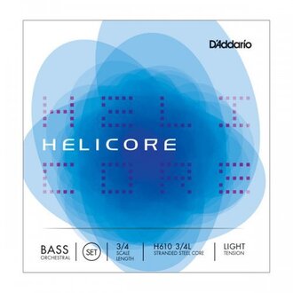 D'Addario Helicore Orchestral Bass String Set, 3/4 Scale, Light Tension