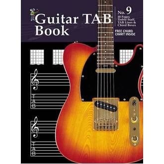 Progressive Manuscript Book 9 - Guitar Tab Book, 48 Pages, Treble Staff, Tab Lines & Chord Boxes