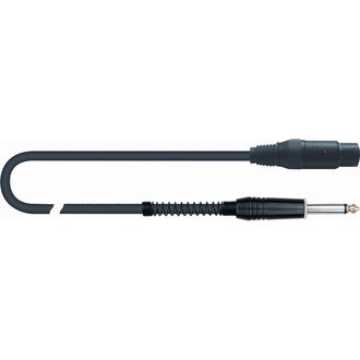 QuikLok Black Straight Mono Jack to Female XLR 3m Cable