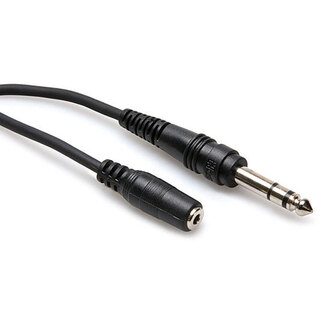 Hosa MHE325 Headphone Adaptor Cable, 3.5 mm TRS to 1/4 in TRS, 25 ft