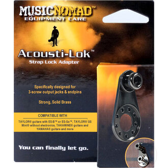 Music Nomad MN273 Acousti-Lok Strap Lock Adapter For 3 Screw Output Jacks & End Pins