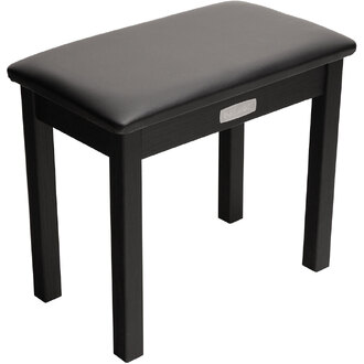 NU-X Keyboard/Piano Bench Wood & Vinyl With Storage In Black