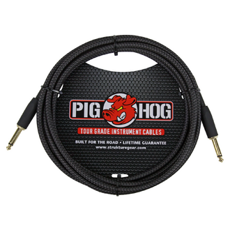 Pig Hog Black Woven Instrument Cable 10ft.
