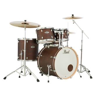 Pearl Export Lacquer 22" 5pc Fusion Plus Drum Kit W/Hardware Pack in Satin Brown