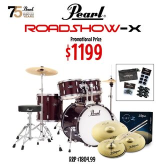 Pearl Roadshow-X 22" Fusion 5-pc Drum Package - Red Wine
