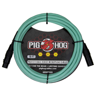 Pig Hog Hex Series Mic Cable 10ft - Seafoam Gree