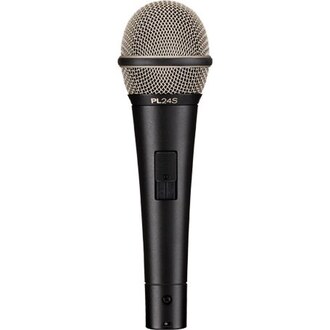 Ev Pl24S Vocal Microphone, Dynamic, Cardioid, On/Off Switch