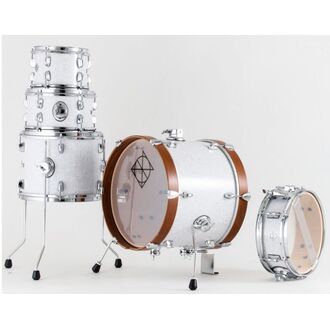 Dixon Jet Set Plus Series 5-Pce Drum Kit Sub Zero White w/Hardware