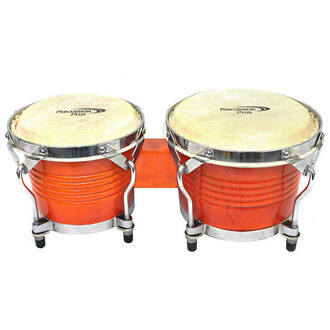 Percussion Plus Deluxe 6 & 7" Wooden Bongos in Gloss Natural