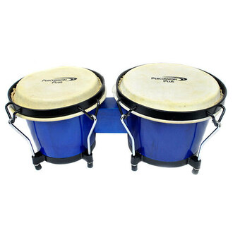 Percussion Plus 6 & 6-3/4" Wooden Bongos in Gloss Blue
