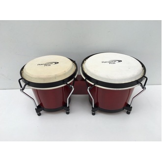 Percussion Plus 6 & 7-Inch Wood Bongos In Red Finish With Bag