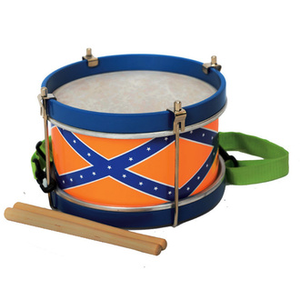 Percussion Plus PPKTYG Kids Marching Drum In Blue/Orange With Pattern
