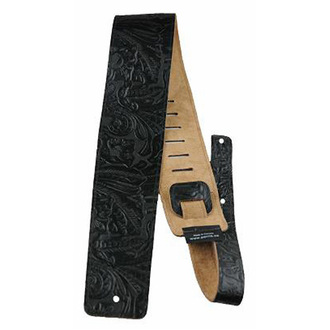 Perris Ps568 3.5" Embossed Western Flower Leather Guitar Strap Black