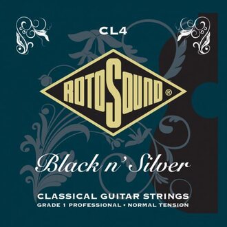 Rotosound CL4 Black N Silver Classical Guitar String Set