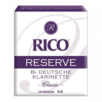 Rico Reserve Classic German Bb Clarinet Reeds, Strength 3.0, 10-pack