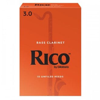 Rico Bass Clarinet Reeds, Strength 3.0, 10-pack