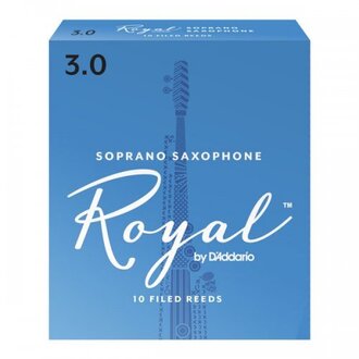 Rico Royal Soprano Sax Reeds, Strength 3.0, 10-pack