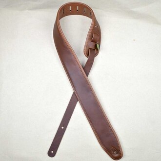 Colonial Leather 2.5" Padded Upholstery Leather Guitar Strap Brown/Tan