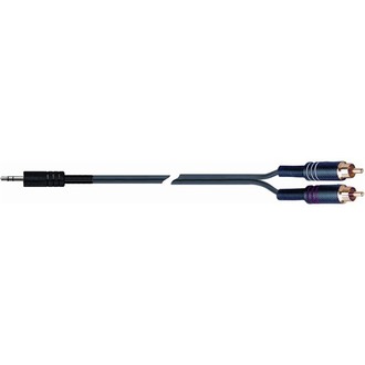 QuikLok 3.5mm Stereo Jack to 2x RCA Jacks 1m Cable