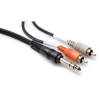 Hosa TRS201 Insert Cable, 1/4 in TRS to Dual RCA, 1 m